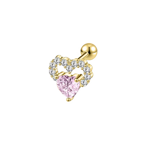 Gold Heart Crystal Overload Stud