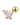 A gold-plated stud earring featuring a butterfly design with pink accents.