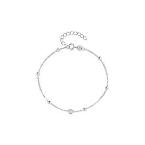 Silver Thin Beads Bracelet