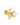 A gold-plated stud earring featuring a moon design with crystal embellishments.