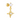 A gold-colored stud earring featuring a star shape with crystal embellishments.