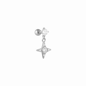 Silver Crystal Star Stud