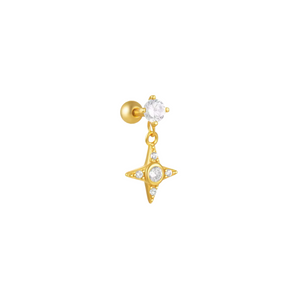 Gold Crystal Star Stud