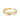 Gold ring with a double band design; one band is studded with clear gemstones, and the other features a textured pattern with a small heart charm. Elegant and romantic.