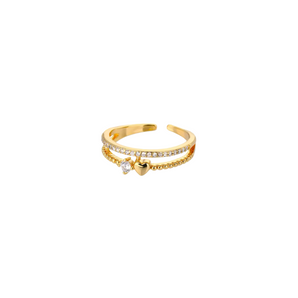 Gold Layered Crystal Adjustable Ring