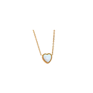 Gold Marble Heart Necklace