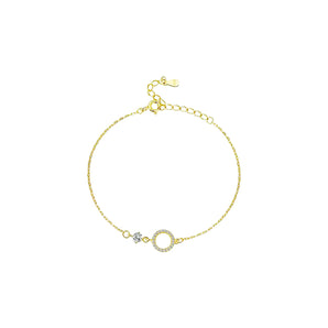 Gold Dainty Crystal Ring Bracelet