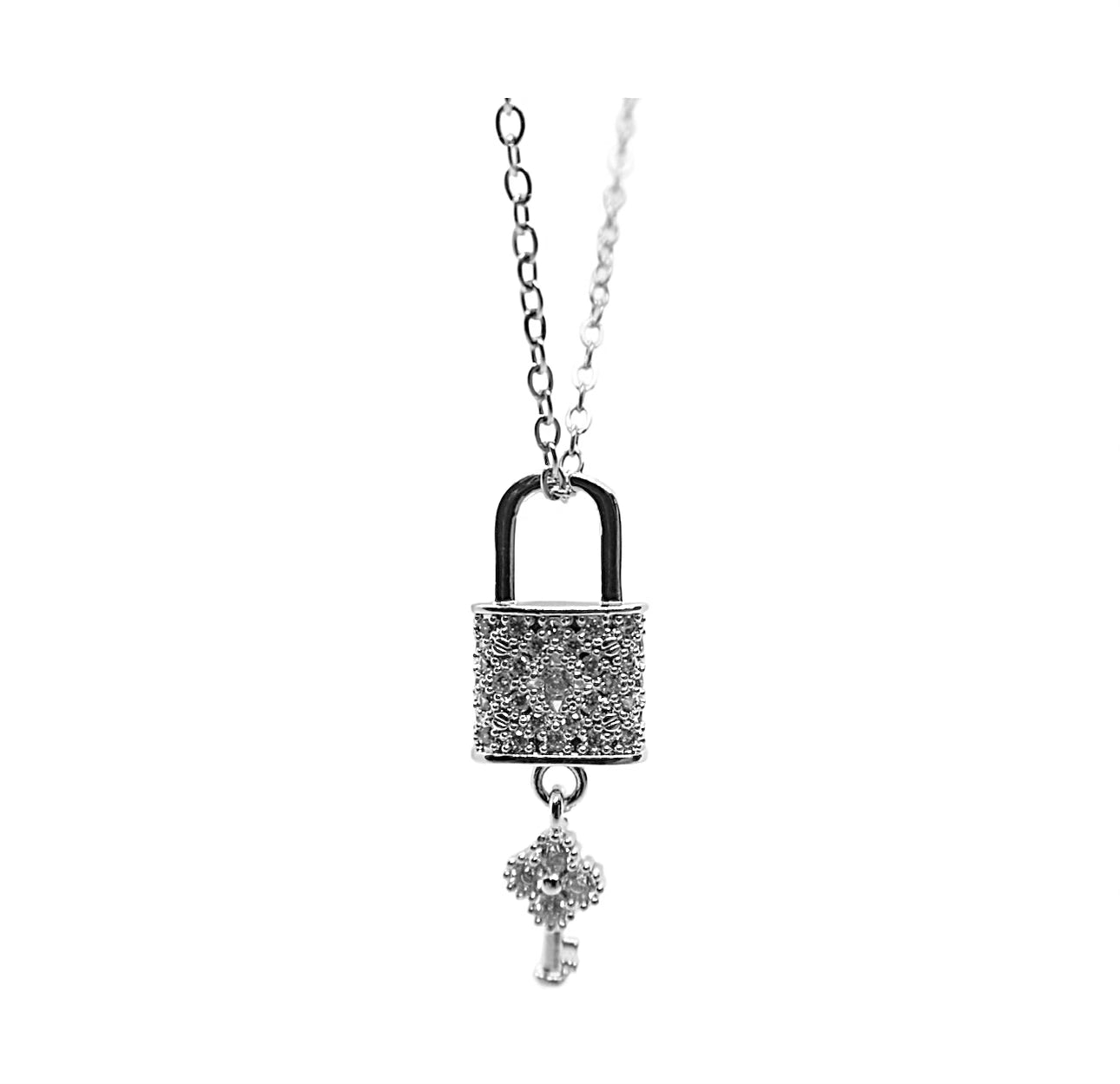 Silver Lock and Key Necklace