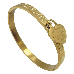 Gold Love You Forever Bangle