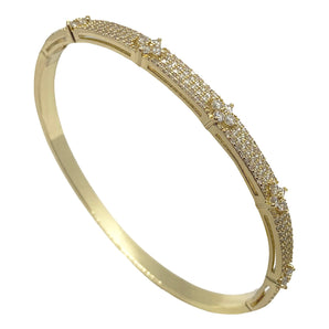 Gold Crystal Overload Clover Bangle