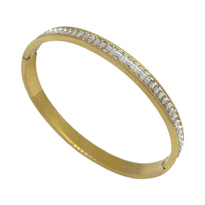 Gold Waterfall Crystal Bangle