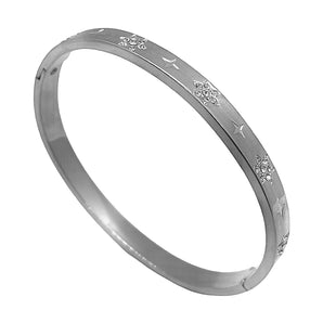 Silver Star and Flower Bangle