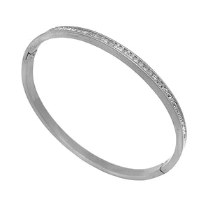 Silver Crystal Waterfall Bangle