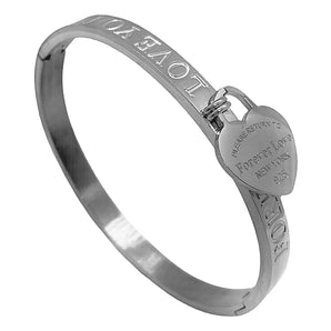 Silver Love You Forever Bangle