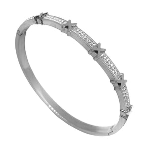 Silver X Bangle