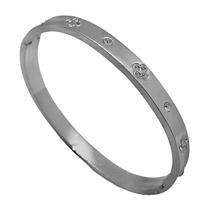 Silver Flower Bangle