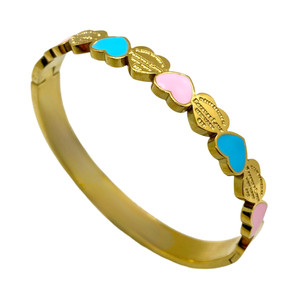 Gold Triple Heart Bangle