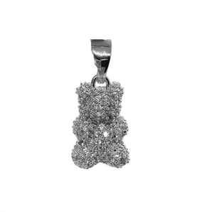 Silver Crystal Gummy Bear Charm