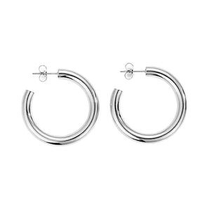 Silver Elegant Classic Hoops