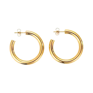 Gold Elegant Classic Hoops