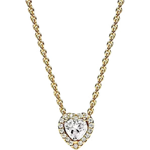 Gold Crystal Dreamy Heart Necklace