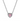 A silver-plated necklace with a heart-shaped pink pendant, surrounded by clear crystal embellishments, on a chain link.