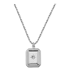 Silver Square Pendant Necklace