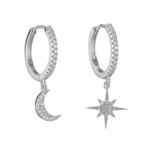 Small/Large Silver Moon and Star Huggies