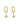 A pair of gold-plated huggie earrings with star charms attached, photographed against a white background.