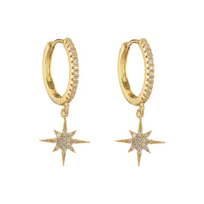 Small/Large Gold Star Duo Huggies Earrings