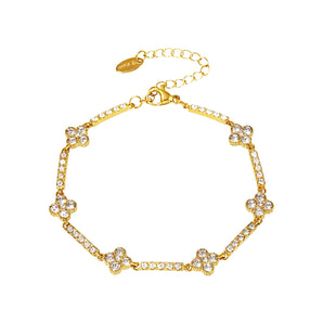 Gold Crystal Flower Bracelet