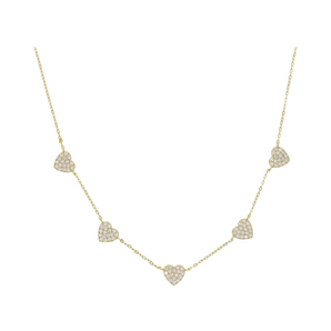 Gold Classy Crystal Heart Necklace