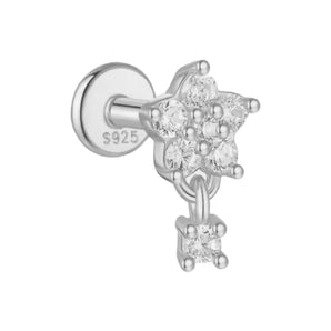 Silver Chic Flower Stud