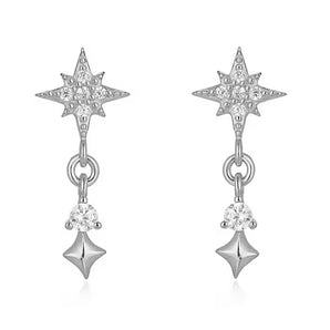 Silver Trendy Star Studs