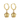 Gold hoop earrings featuring intricate four-petal flower charms with detailed linework and beaded edges, hanging from polished mini hoops, displayed on a white background.