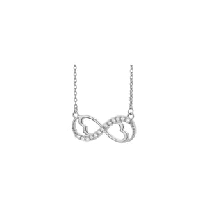 Collana Infinity in argento con doppio cuore