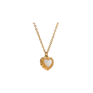 Gold Marble Heart Necklace