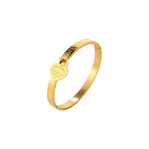 Gold Love You Forever Bangle