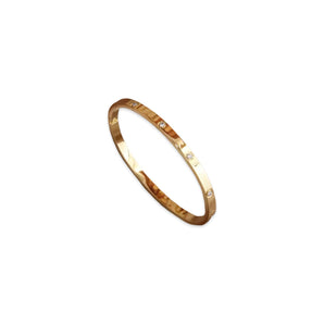 Gold Thin Circular Diamond Bangle