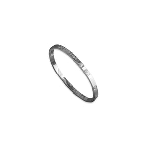 Silver Thin Circular Diamond Bangle