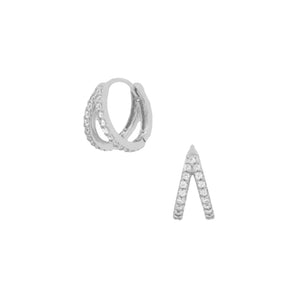Silver Small Valentine Hoops