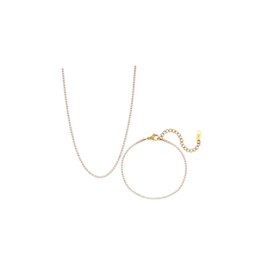 Gold Tennis Necklace and Bracelet Set