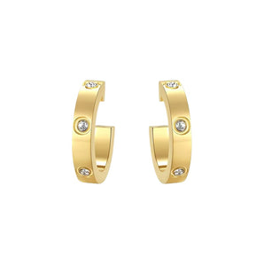 Gold Circular Diamond Studs