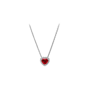 Silver Red Dreamy Heart Necklace