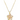 A gold necklace features a floral pendant with pink gemstones and small diamonds. The delicate chain adds elegance, creating an overall luxurious and romantic feel.