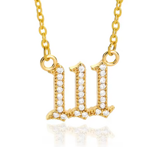 VARIOUS Gold Crystal Angel Number Necklaces