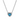 A silver-plated necklace with a heart-shaped pendant featuring a blue turquoise gemstone, surrounded by smaller clear stones, on a chain.