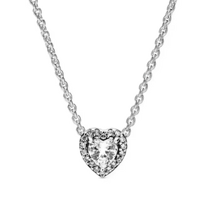 Silver Crystal Dreamy Heart Necklace