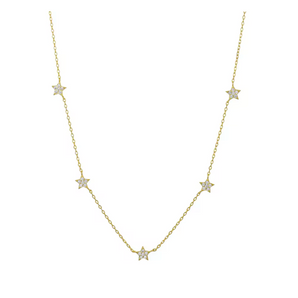 Gold Dainty 5 Star Necklace