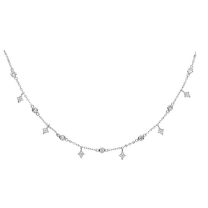 Silver Dainty Diamond Necklace